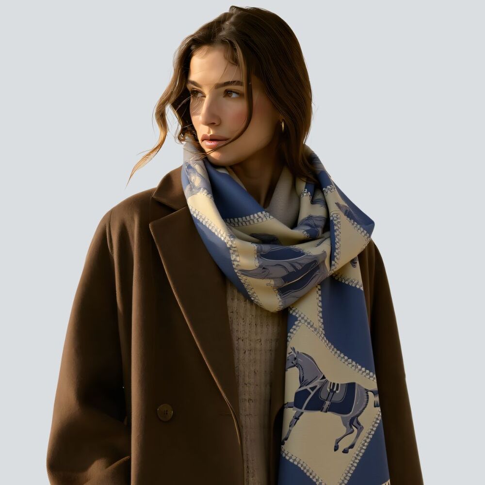 Westrian Cashmere Feel Equestrian Saddle Blanket Horse Winter Scarf